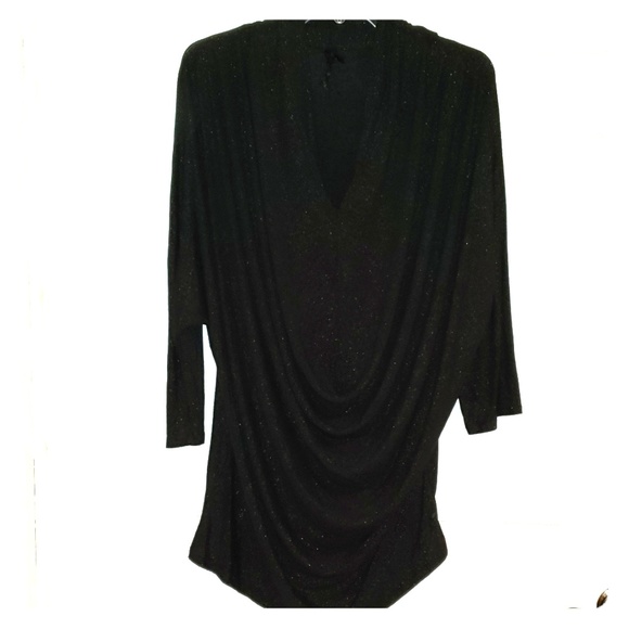 Seven7 Tops - Black/Gold speekled Top